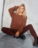 Image of Caribou Jumper in Chunky Knit Black and Ginger