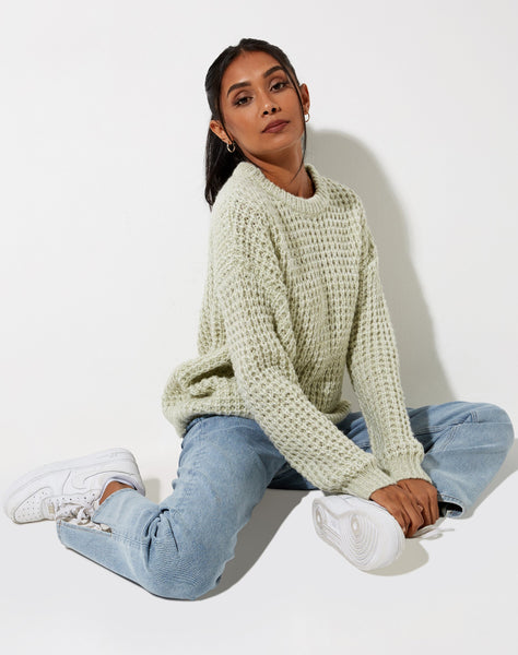 Image of Caribou Jumper in Chunky Knit Mint