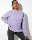 Image of Caribou Jumper in Chunky Knit Lilac and White