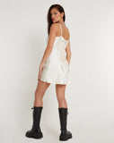 Image of Carica Mini Dress in Satin Ivory