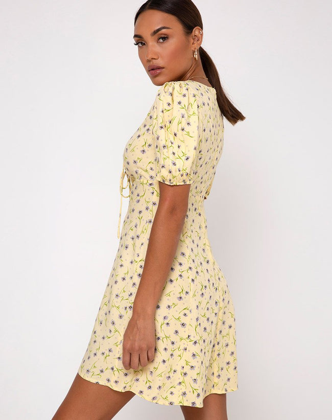 Carie Dress in Wild Flower Lemon Drop