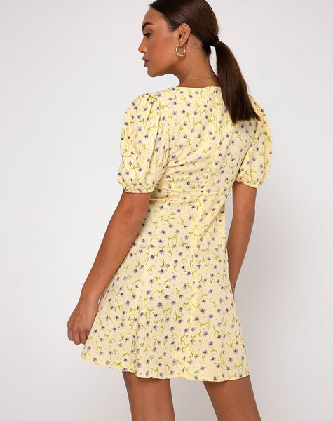 Carie Dress in Wild Flower Lemon Drop