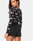 Carla Crop Top in Moonlight Black