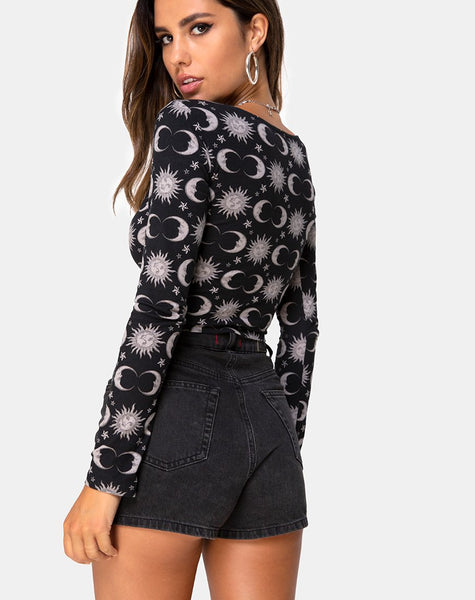 Carla Crop Top in Moonlight Black