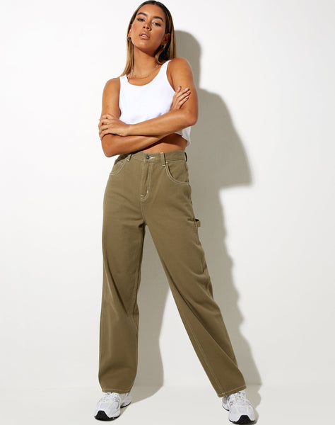 Image of Carpenter Parallel Jeans in Khaki