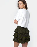 Casseyette Skirt in Yellow and Black Polka Dot