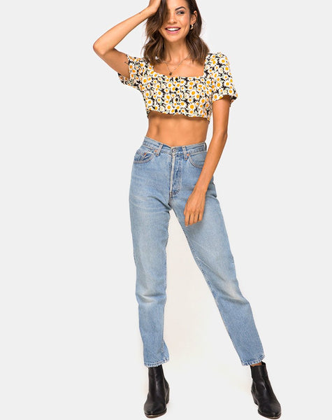 Cavazza Crop Top in Delightful Daisy