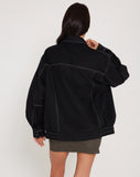 Image of Cavitana Jacket in Black with White Top Stitch