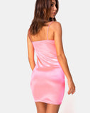 Cecile Slip Dress in Neon Pink