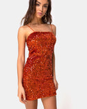 Cecile Slip Dress in Velvet Rust Sequin