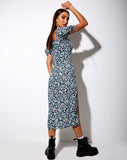 Cello Midi Dress in Floral Field Navy