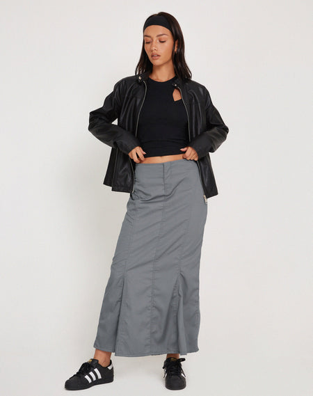 Zeera Cargo Midi Skirt in Biscotti