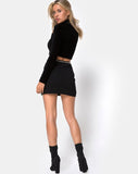 Chain Belt Skirt in Black