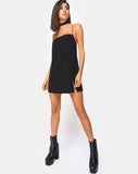 Chanista Mini Dress in Black with Silver Chain