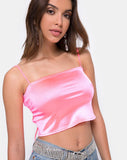 Champo Top in Fluro Satin Pink