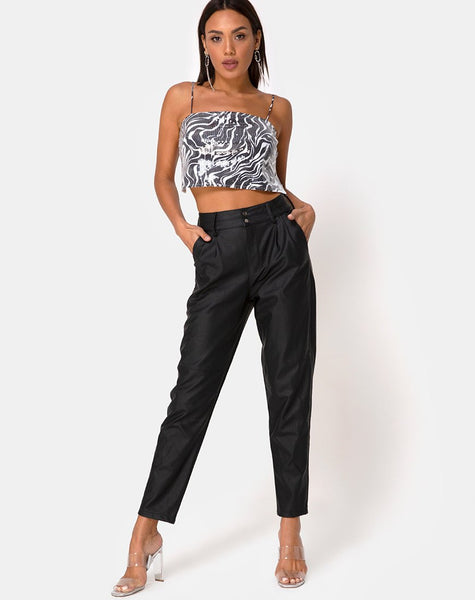 Champo Crop Top in Trippy Zebra Clear Sequin