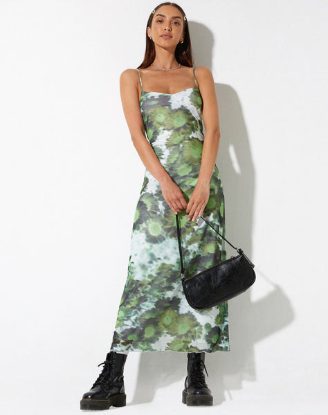 image of Chanda Maxi Dress in Xray Blurred Daisy Green