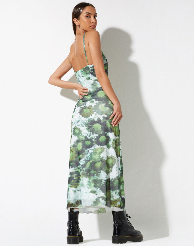 image of Chanda Maxi Dress in Xray Blurred Daisy Green