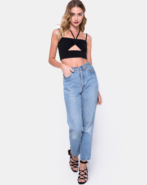 Chateau Crop Top in Black