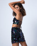 Cherry Tube Skirt in Sequin Black Opal