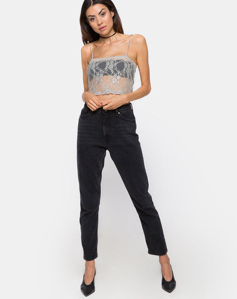 Chesa Crop Top in Daisy Lace Pistachio