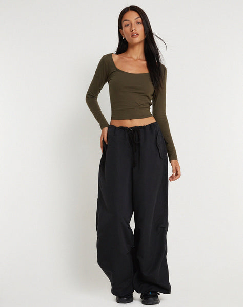 image of Chute Trouser in Microfiber Black