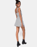 Ciara Top in Gingham Ivory Black