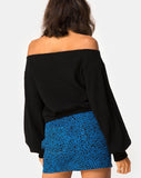 Saray Off The Shoulder Jumper in Black Knit