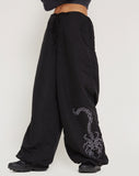 image of Clane Cargo Trouser in Black with 'Scorpion' Dark Grey Embro