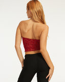 image of Claryn Crop Top in Red Flock Mesh