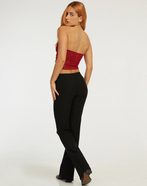 image of Claryn Crop Top in Red Flock Mesh