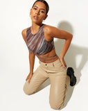 Image of Cleo Crop Top in Ripple Chocolate