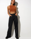 Image of Clias Crop Top in Bombay Brown