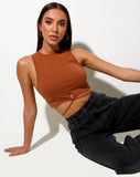 Image of Clias Crop Top in Bombay Brown