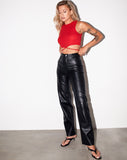 Image of Clias Crop Top in Rib Racing Red