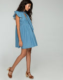 Cloten Babydoll Dress in Summer Wash Denim Chambray