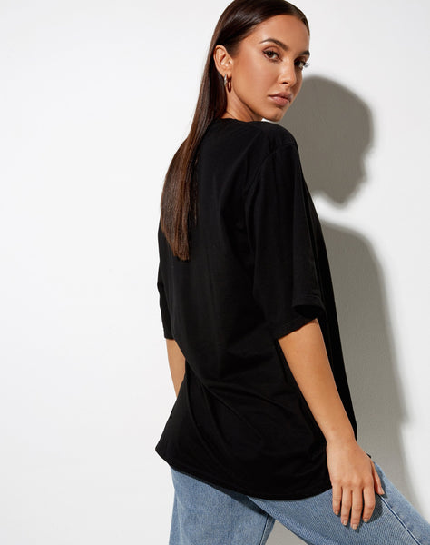 Cocoon Tee in Black Angelo Label Embro