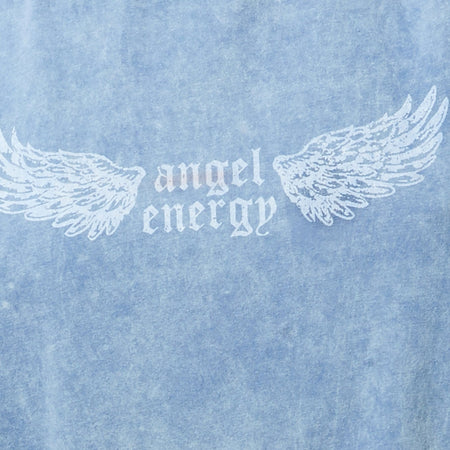 Cocoon Tee in Washed Blue 'Angel Energy' Wings