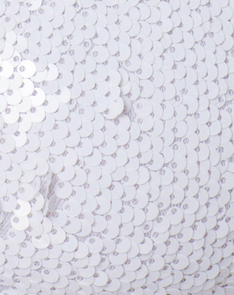 Cogi Top in Matte Fishcale Sequin White