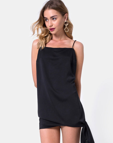 Colaro Slip Dress in Black