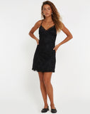 image of Coline Mini Dress in Lace Black