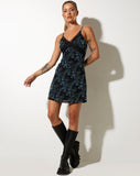 image of Coline Mini Dress in Butterfly Vine Flock Blue