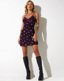 image of Coline Mini Dress in Plum Daisy Embro