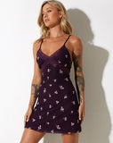 image of Coline Mini Dress in Plum Daisy Embro