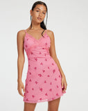 image of Coline Mini Dress in Pink Ditsy Daisy Embro