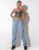 image of Conchita Crop Top in Folk Floral