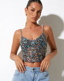 image of Conchita Crop Top in Folk Floral