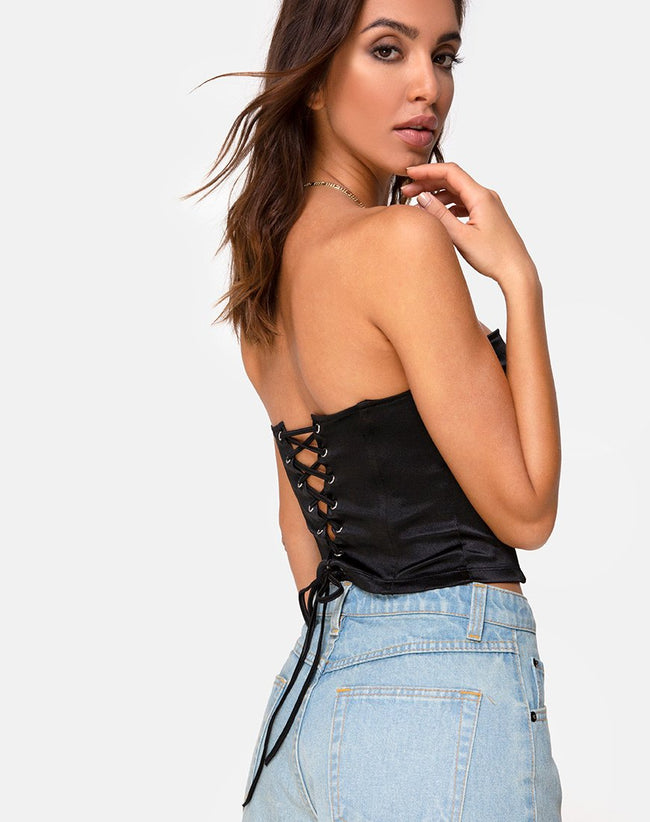 Corala Corset Top in Black