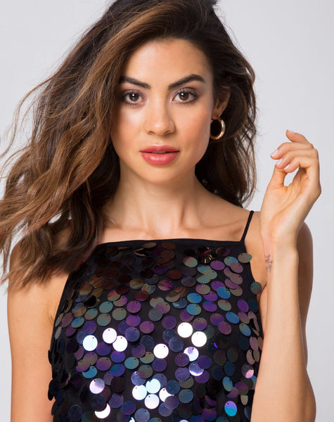 Corine Slip Dress in Black Opal