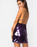 Corine Slip Dress in Plum Disc Sequin